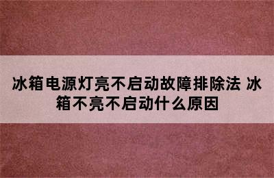 冰箱电源灯亮不启动故障排除法 冰箱不亮不启动什么原因